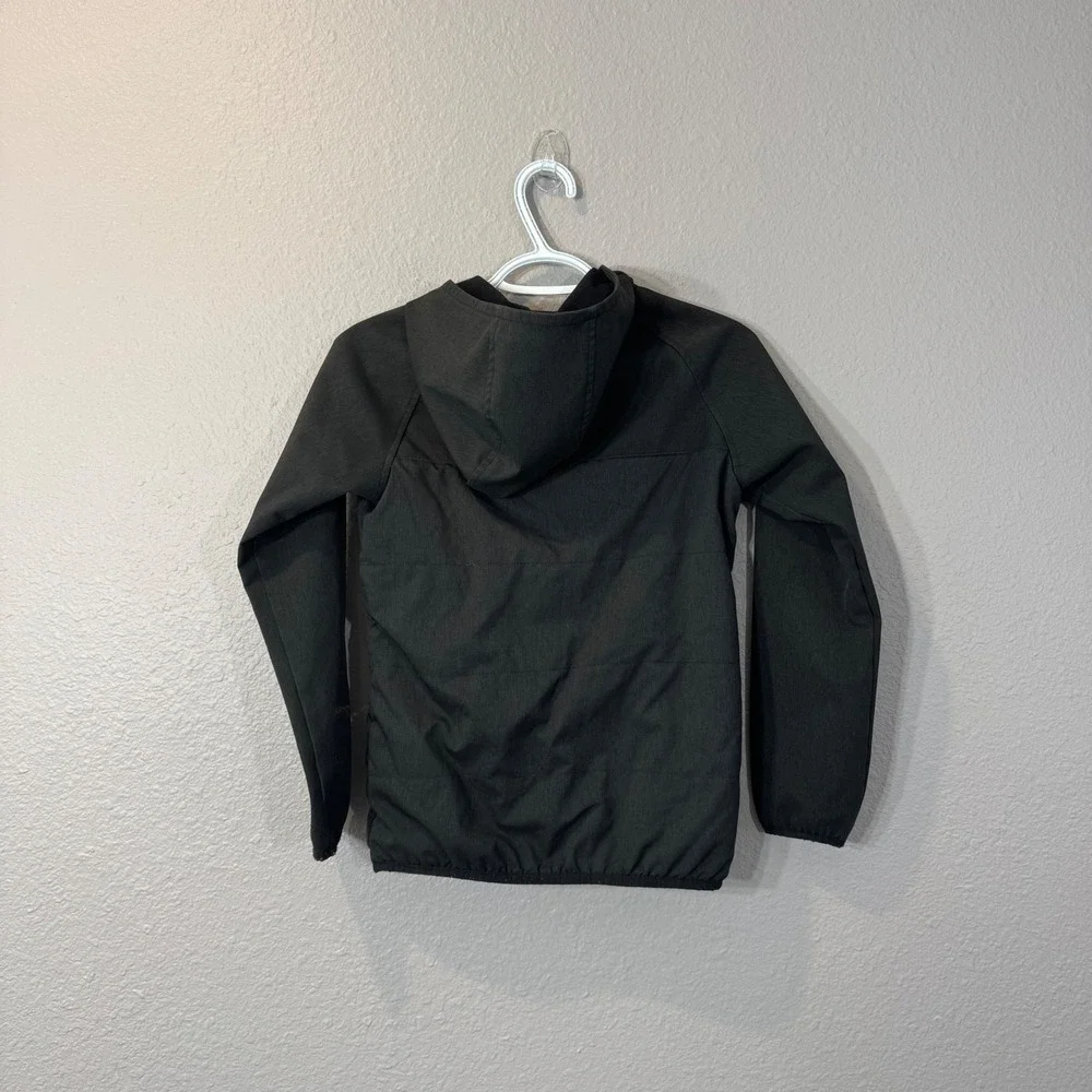 Columbia Boy's Size M 10/12 Black Hooded Fleece Lined Full Zip Softshell Jacket